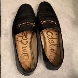 Sam Edelman Black Loafers with Gold Accent